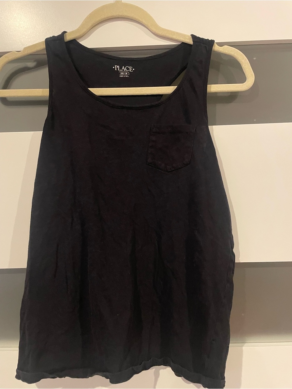 The Children's Place Black Tank with Chest Pocket